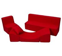 Conjunto de muebles para ninos: sillón+sofá+sofá cama relajante (color: rouge)