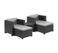 Conjunto de muebles Sira (5 pzs., Polipropileno, Grafito)
