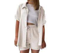Conjunto de mujer de 3 piezas de verano casual en camisa de crop top sin mangas y pantalones cortos casuales chándal de playa correr deporte casual conjuntos acanalados lounge set chic loungewear