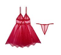 conjunto de mujer erótica sexy, Lencería sexy, pijama, camisón, tentación, uniforme de súper espectáculo, espectáculo femenino caliente, archivo abierto, cama de burla, traje de pasión(Red,A(M))