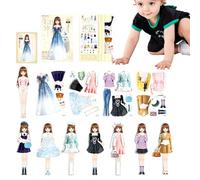 Conjunto de muñecas de hadas - Compilación de guardarropa magnético, Conjunto de moda de papel | Accesorios de figuras de disfraz de princesa, Juguetes de personajes de anime de pup
