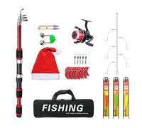 Conjunto de navideña,Equipo de con de Almacenamiento - Kit de Navidad con caña Carrete señuelos | para niños, Padre, Amigos, Hombres, Lago, Corriente, río, Estanque, Tanque