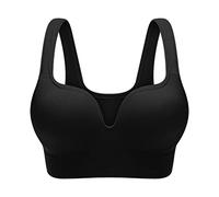 Conjunto de niña con sujetador de deporte de sueño sin costuras para mujer sin anillo de acero, sujetador de yoga delgado y a prueba de golpes, corsé bustier con cordones, Le Noir, XXX-Large
