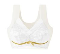 Conjunto de niña de 4 años para mujer corrección sujetador sexy up inalámbrico sujetador transpirable brazo para mujeres mayores Everyday Body sexy en vinilo, blanco, L