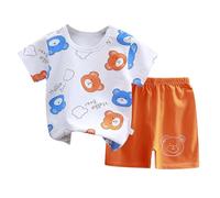 Conjunto de niño bebé niño 2 piezas camiseta de manga corta y pantalones cortos cómodos y cómodos casuales y deportivos de playa para niños