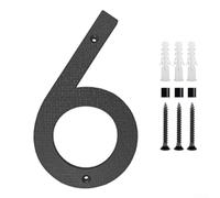 Conjunto de números de casa ABS de 12 pulgadas con estética negra mate para identificación de puerta delantera, buzón de correo y guía de valla (6)