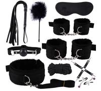 Conjunto De Nylon Negro De 10 Piezas: Equipo De Actividades Para El Hogar De Nylon, Manguitos Adecuados Para MuñEcas Y Piernas, TamañO Ajustable, Manguitos CóModos De Peluche - K2
