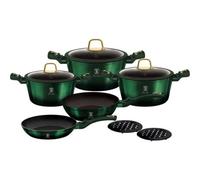 Conjunto de ollas Berlinger Haus METALLIC EMERALD aluminio forjado verde 10 piezas