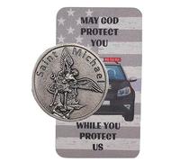 Conjunto de oración de la policía de San Miguel ficha de metal y tarjeta sagrada, Metal, no conocido