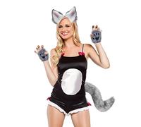 Conjunto De Orejas De Lobo Y Guantes | Orejas Y Guantes De Clip De Cola De Lobo | Cosplay Wolf Disfraz Halloween Fiesta Disfraces Accesorios