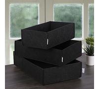 Conjunto de organizadores de escritorio planos(3 piezas) Negro