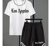 Conjunto de pantalones de manga corta a para niños, ideal para deportes casuales al en Los Ángeles, para exteriores, para adolescentes