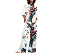 Conjunto de pantalones de pijama largos para mujer, tallas grandes | Pijama de mujer de una pieza, cálido de franela de forro polar, para el tiempo libre, de pana