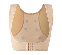 Conjunto de Pantalones Y Top Levantamiento de Tetas para Mujeres Gather X Shaped Soporte de Pecho Body Esculting Belleza Back Shape Corsé Chest Back Correction Set Vajilla Desechable Cumpleaños, beige