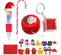 Conjunto de papelería Navidad - Mini Bloc de Notas de Navidad, Bolígrafos de Navidad, Sacapuntas De Lápiz, Stickers Navidad, Papelería Suministros Oficina Escolar, Regalo para cumpleaños y Navidad (B)