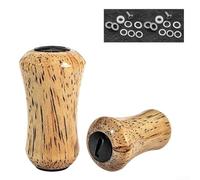 Conjunto de pastillas de agarre de madera maciza para carretes DAIWA, incluyendo juntas de rodamientos y componentes de hardware de montaje (2 juegos negros)