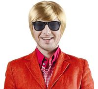 Conjunto de Peluca Rubia Schlager Star Heino + Gafas de Sol Negras