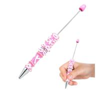 Conjunto de Pens Bead, Bullet-Shaped Ballpoint, Jewelry Craft Supply, Smooth Writing Stationery, for Teachers, Students, School, Journaling, Drawing, Home, Graduación, Classroom