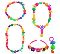 Conjunto de perlas de perlas Pop - 108/188, conjunto de joyas de perlas, pulsera colorida, diadema para el pelo | Juguete educativo creativo para adolescentes, mujeres, fabricación de joyas hechas a