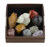 Conjunto de piedras preciosas de cristal natural, especímenes de mineral en bruto cuidadosamente seleccionados con caja de regalo, adecuados para la decoración del hogar, yoga, meditación (9)