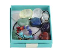 Conjunto de piedras preciosas de cristal natural, especímenes de mineral en bruto cuidadosamente seleccionados con caja de regalo, adecuados para la decoración del hogar, yoga, meditación (10)