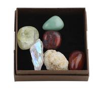 Conjunto de piedras preciosas de cristal natural, especímenes de mineral en bruto cuidadosamente seleccionados con caja de regalo, adecuados para la decoración del hogar, yoga, meditación (6)
