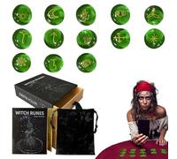 Conjunto de piedras rúnicas con bolsa de tela, conjunto de piedras rúnicas verdes, Piedras de verdes para principiantes, Conjunto de de brujas con bolsa de cordón de terciopelo para el, la