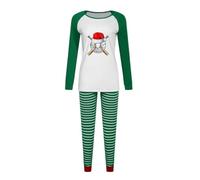 Conjunto de pijama acogedor para mujer de Navidad, conjunto de pijama de algodón de manga larga para mujer, conjunto de pijama de Navidad de talla grande, conjunto de pijama suave de manga larga y