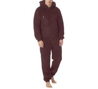 Conjunto de Pijama de algodón para Hombre, una Pieza, con Cremallera, Felpa, Manga Larga, para Tallas Grandes y Altas, cálido y Mameluco