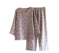 Conjunto de pijama de algodón para mujer, conjunto de pijama de manga larga súper suave, ropa de dormir, ropa de dormir, ropa de descanso, conjuntos de descanso casual, conjuntos de pijama de dos