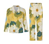 Conjunto De Pijama De Dos Piezas para Hombre - Pintura Al Óleo De Flores Conjunto De Pijama De 2 Piezas Pantalón Cálido Cómodo con Bolsillos Top Holgado Y Suave XL