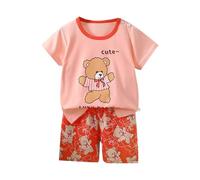 Conjunto de Pijama de Dos Piezas para niños (0-6 años) con Camiseta y pantalón Corto de Manga Corta. Body Traje De Baño