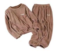 Conjunto de pijama de forro polar coral para otoño e invierno 2025, ropa de dormir de franela gruesa para hombre, ropa de dormir cálida para parejas, tanto para uso en interiores como en exteriores