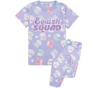Conjunto de pijama de manga corta y pierna larga Squishmallows morado Unisex Niñ