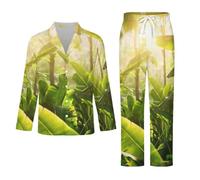 Conjunto De Pijama De Manga Larga para Hombre - La Luz del Sol sobre Las Hojas Conjunto De Pijama De Invierno De 2 Piezas Top Y Pantalón Suave Y Cómodo Ropa De Dormir Informal. S