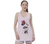 Conjunto de pijama de Minnie Mouse de Disney para mujer, sin mangas, parte superior con pantalones, color rosa/gris, rosa/gris, XL