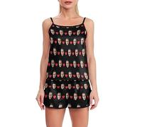 Conjunto de pijama de mujer personalizado con cara de foto Chaleco personalizado corto para mujer Adolescente personalizado 2 piezas Ropa de dormir de verano Ropa de descanso Regalos Tamaño - M