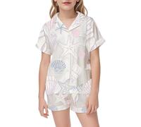 Conjunto de Pijama de satén para niñas con Estampado de Animales del océano, Ropa de Dormir cómoda para niños pequeños, Ropa Informal de Estar por casa, Tela y Transpirable para Cocodrilo De Erizo