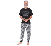 Conjunto de pijama de Star Wars para hombre, diseño de personaje, 100% algodón, largo, Negro, XL
