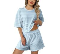 Conjunto de Pijama de Verano de 2 Piezas para Mujer, Conjunto de Pijama Moderno de Manga Corta 2025 para Descansar, Conjuntos Cortos divididos 2026