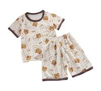 Conjunto de Pijama de Verano para niños y niñas, Camisa de Manga Corta y Pantalones Cortos, 2 uds. Traje Formal De Hombre Traje De Pastor