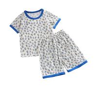 Conjunto de Pijama de Verano para niños y niñas, Camisa de Manga Corta y Pantalones Cortos, 2 uds. Traje Formal De Hombre Traje De Pastor