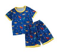 Conjunto de Pijama de Verano para niños y niñas, Camisa de Manga Corta y Pantalones Cortos, 2 uds. Traje Formal De Hombre Trajes Azul Mujeres Faldas