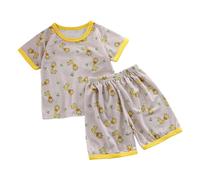 Conjunto de Pijama de Verano para niños y niñas, Camisa de Manga Corta y Pantalones Cortos, 2 uds. Traje Formal De Hombre