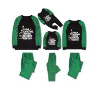 Conjunto de pijama familiar de Navidad a juego, diseño de ciervo de Navidad, pijamas para parejas, pijamas suaves a juego para parejas, pijamas de moda para dormir felices y cálidos, verde, 0-3 meses