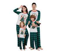 Conjunto de pijama familiar de Navidad para hombre y mujer, con letras impresas a juego, cómodo para él y ella, diseño de dibujos animados para niños y niñas, a juego, Navidad, lunes 4XL -1040