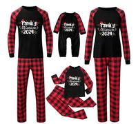 Conjunto de pijama familiar de Navidad para hombre y mujer, con letras impresas a juego, cómodo para él y ella, pijamas familiares de dibujos animados lindos para niños y niñas, a juego de Navidad
