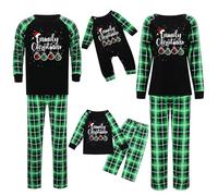 Conjunto de pijama familiar de Navidad para hombre y mujer, con letras impresas a juego, cómodo para él y ella, diseño de dibujos animados, para niños y niñas, a juego, Navidad, papá, talla M -758