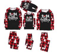 Conjunto de pijama familiar de Navidad para hombre y mujer, con letras impresas a juego, cómodo para él y ella, diseño de dibujos animados, para niños y niñas, a juego, Navidad, papá, M -421