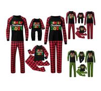 Conjunto de pijama familiar de Navidad para hombre y mujer, con letras impresas a juego, cómodo para él y ella, diseño de dibujos animados, para niños y niñas, a juego, Navidad, papá, M -972
